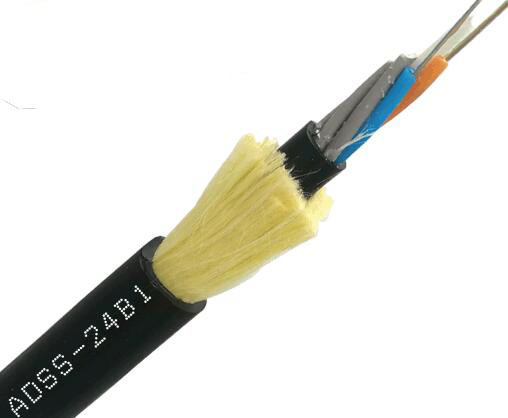 Câble de fibre de G652D ADSS tout le câbles aérien optique autosuffisant de fibre de noyau de diélectrique 24