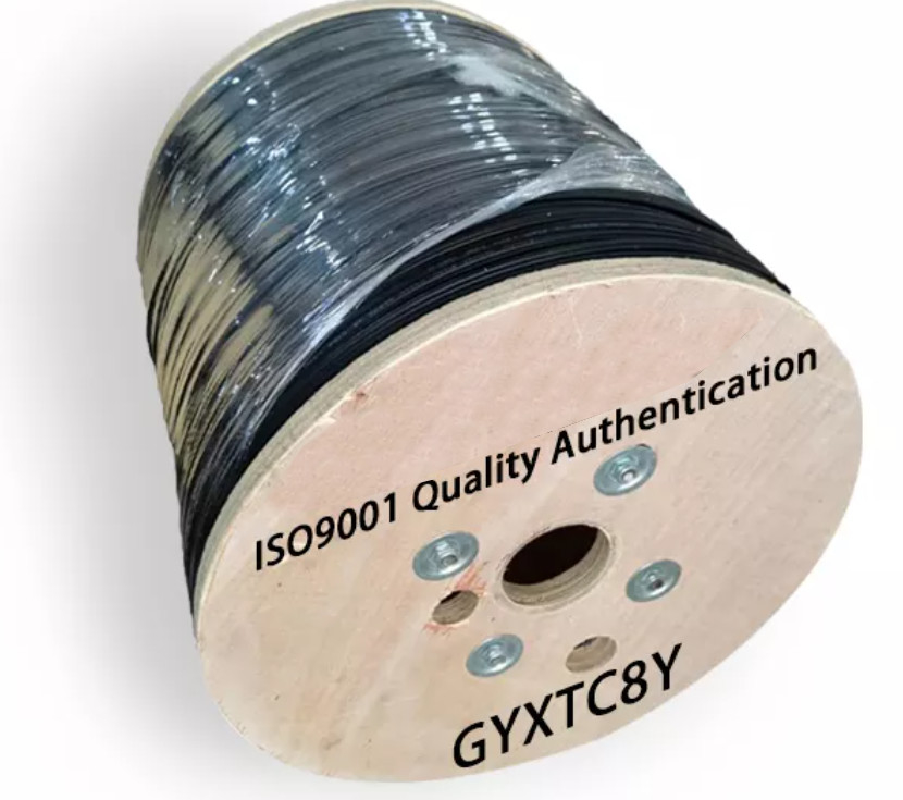 GYXTC8Y Outdoor Fig8 Fiber Optic Cable 2 4 6 8 12 Core Aerial Steel Wire Strength Member