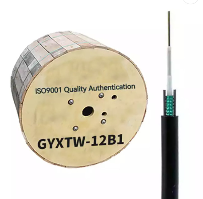 Câble aérien de fibre optique de 12 fibres GYXTW G652D/SM 1500N pour la communication de télécom