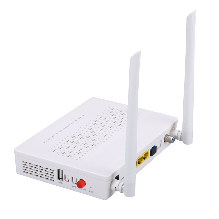Fréquence 2.4G de gain du mode 5DBI des POTS CATV 2T2R de TX 1310nm RX 1490nm FTTH ONU Ontario 3FE 1GE WIFI