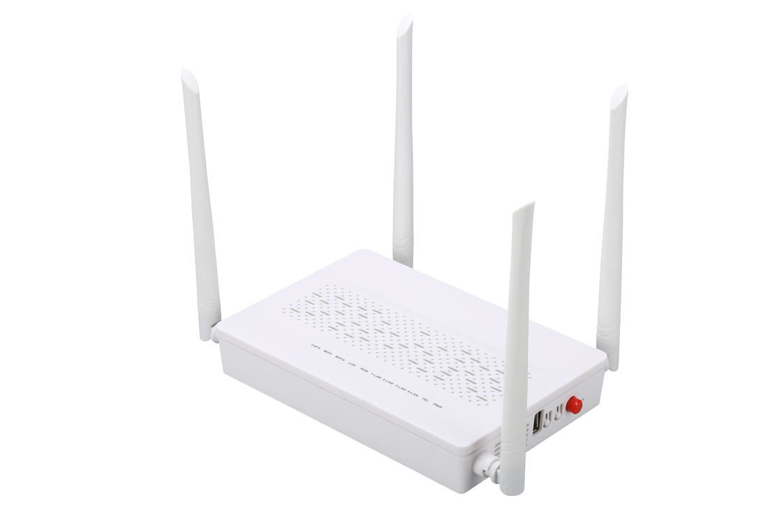 Fibre simple de mode unitaire de Sc de modem des POTS CATV GPON ONU de 4GE 2.4G/5G WIFI