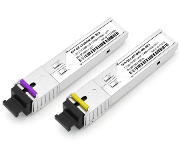 fabricant optique d'OEM du connecteur BIDI de Sc de l'émetteur-récepteur 1490/1550nm de fibre de 1.25G 80km SFP