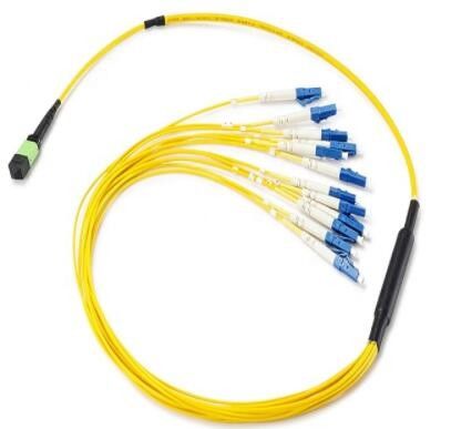 12 connecteur optique de fibre du noyau MPO, MTP au câble optique de correction de fibre de LC
