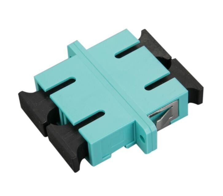 Métal de soudure optique de Sc millimètre OM3 DX d'Aqua d'adaptateur réseau de fibre avec la bride
