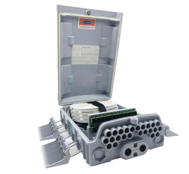 COULEUR de GRIS optique optique extérieure de la boîte de distribution de fibre de noyau de l'ABS 24 de DistributionPC de fibre IP65