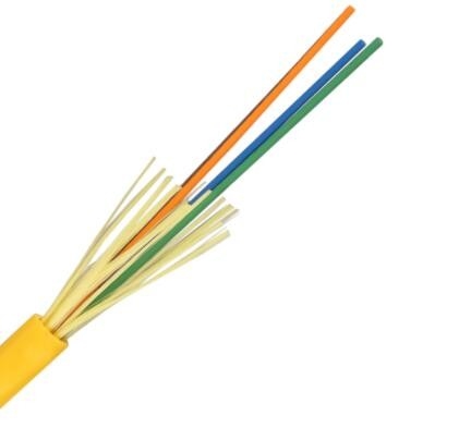 Tampon serré de fibre de noyau jaune du câble optique 14 ou câble d'intérieur GJFJV-14B1 9/125 de tube lâche